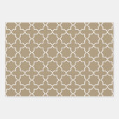 Taupe Moroccan Arabesque Pattern Inpakpapier Vel (Voorkant 2)