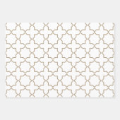 Taupe Moroccan Arabesque Pattern Inpakpapier Vel (Voorkant)