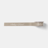 Taupe Neutraal Elegante Script Calligrafie Bruilof Satijnen Lint (Voorkant)