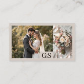 Taupe Neutral Elegant Photo Script Professional Visitekaartje (Achterkant)