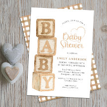 Taupe Neutrale Babyblokken Cottage Baby Shower 