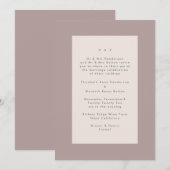 Taupe op Beige Modern Minimalistic Simple Wedding Kaart (Voorkant / Achterkant)