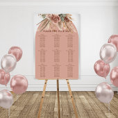 Taupe pampas grass wedding seating chart acryl bord