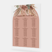 Taupe pampas grass wedding seating chart acryl bord (Hoek)