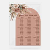 Taupe pampas grass wedding seating chart acryl bord (Voorkant)