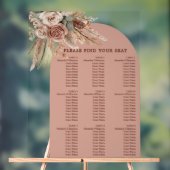 Taupe pampas grass wedding seating chart acryl bord (Neutraal)