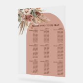 Taupe pampas grass wedding seating chart acryl bord (Hoek)