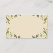 Taupe Peach Bloemen Baby shower Luier Raffle Informatiekaartje (Achterkant)