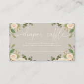 Taupe Peach Bloemen Baby shower Luier Raffle Informatiekaartje (Voorkant)