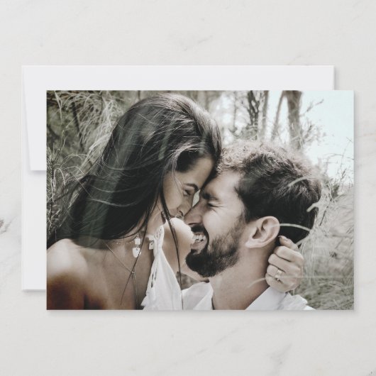 Taupe Photo Modern Wedding Save the Date (Achterkant)