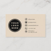 Taupe Photo with QR Code Social Media Visitekaartje (Achterkant)