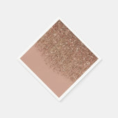 Taupe Pink & Bronze Gold Glitter Glam Party Servetten (Hoek)