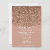Taupe Pink & Bronze Gold Glitter Verloving Shower Kaart (Voorkant)