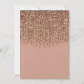 Taupe Pink & Bronze Gold Glitter Verloving Shower Kaart (Achterkant)