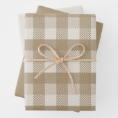 Taupe Plaid Herfst Patroon Ontwerp Inpakpapier Vel (In situ)