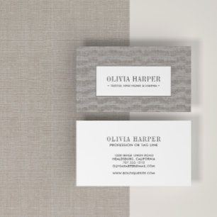 Taupe   Plain Elegant Linen Watch Professional Visitekaartje