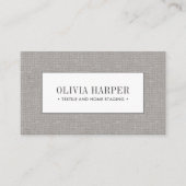 Taupe | Plain Elegant Linen Watch Professional Visitekaartje (Voorkant)