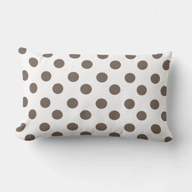 Taupe Polka Dots Kussen (Voorkant)