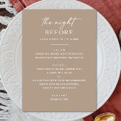 Taupe repetitie diner | De nacht voor Smoky Beige Menu