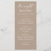 Taupe repetitie diner | Neutrale nacht voor Menu (Voorkant)