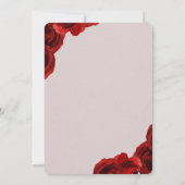 Taupe rode rozen wit blaadjes jurk Vrijgezellenfee Kaart (Achterkant)