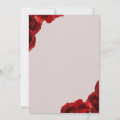 Taupe rode rozen wit blad jurk quinceañera kaart (Achterkant)