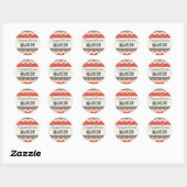 Taupe, Rood, Groen, en Oranje Schattige Land Ronde Sticker (Vel)