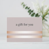 Taupe | Roos Gold Elegant Gift Kaart (Staand voorkant)