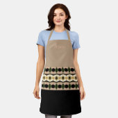 Taupe rooskleurig roze en zwart schort (Gedragen)