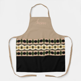 Taupe rooskleurig roze en zwart schort