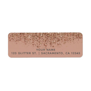 Taupe Roze & Bronzen Gouden Glitter Glam Chic Fees Etiket