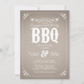 Taupe Rustic Engagement Party BBQ Kaart (Voorkant)