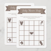 Taupe Sand Baby shower Bingo Game Double Sided Kaart (Voorkant / Achterkant)