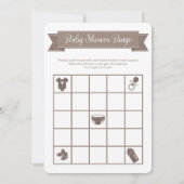 Taupe Sand Baby shower Bingo Game Double Sided Kaart (Achterkant)