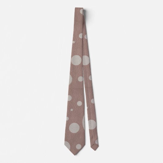 Taupe Scattered Spots on Mink Leather Texture Stropdas (Voorkant)