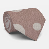 Taupe Scattered Spots on Mink Leather Texture Stropdas (Opgerold)