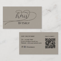 Taupe Script Lettertype Minimalistische Kapsalon