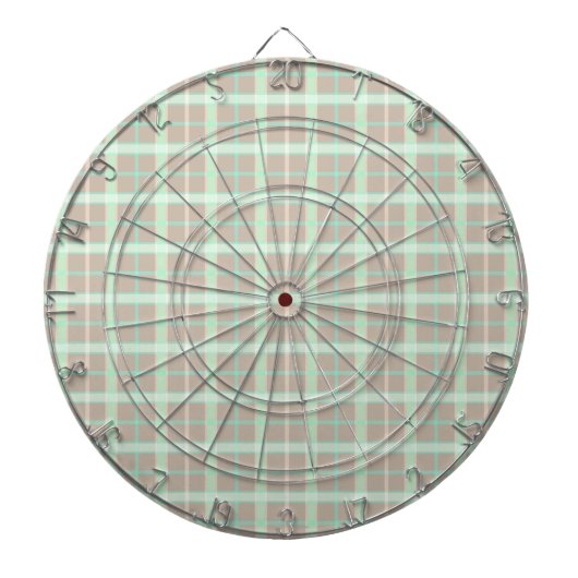 Taupe & Seafoam Plaid Dartbord (Voorkant)