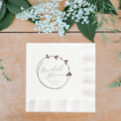 Taupe Simple Heart Wreath Vrijgezellenfeest Servet