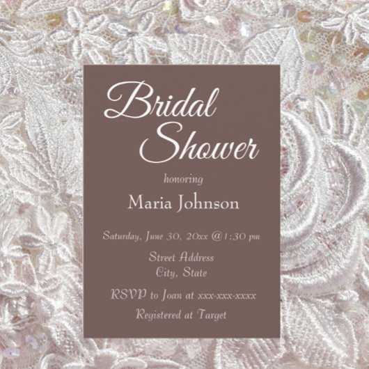 Taupe Simple Style Vrijgezellenfeest Kaart