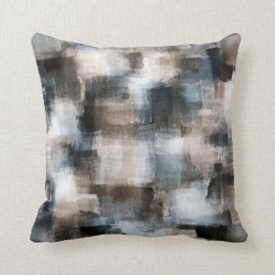 Taupe Slate Brushstrokes Abstract Kussen