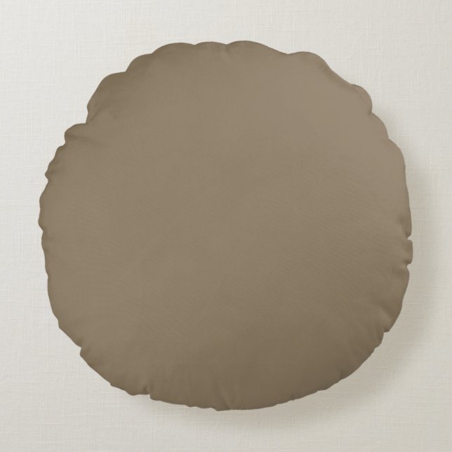 Taupe Solid Color, Cushion, Simple, Netral, Modern Rond Kussen (Voorkant)