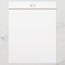 Taupe Staaf Monogram Briefhoofd Briefpapier