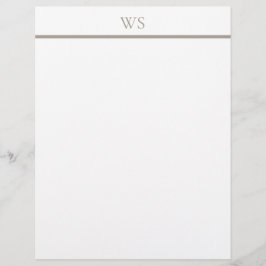 Taupe Staaf Monogram Briefhoofd Briefpapier