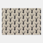Taupe Stag-hoofden en geweien Inpakpapier Vel (Voorkant)