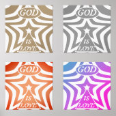 Taupe Star Poster Print - Neutral "God Is Love"  Muurkunst Sets (Voorkant)