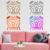 Taupe Star Poster Print - Neutral "God Is Love" Muurkunst Sets (Woonkamer)