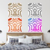 Taupe Star Poster Print - Neutral "God Is Love"  Muurkunst Sets (Slaapkamer)