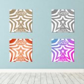 Taupe Star Poster Print - Neutral "God Is Love"  Muurkunst Sets (Houten vloer)