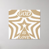 Taupe Ster Canvas Print: Neutraal "God Is Liefde" (Voorkant)